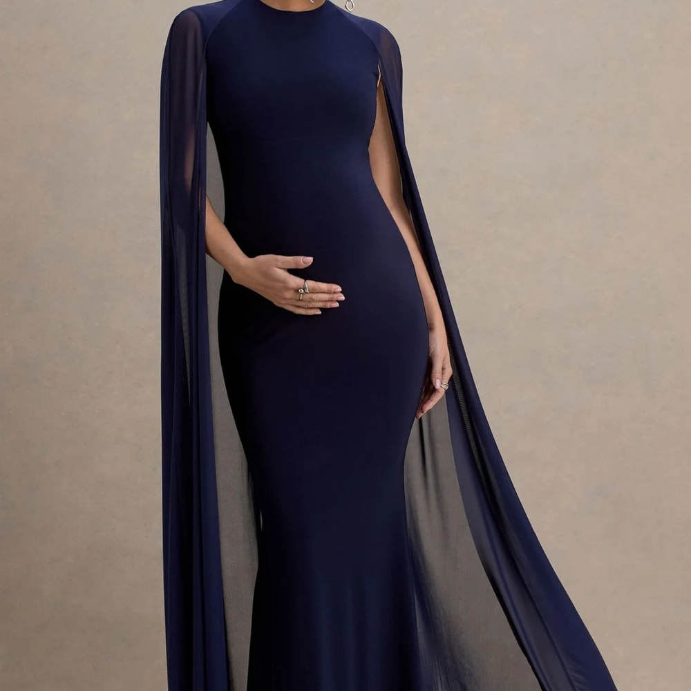 Chic Long Sleeve Navy Dress